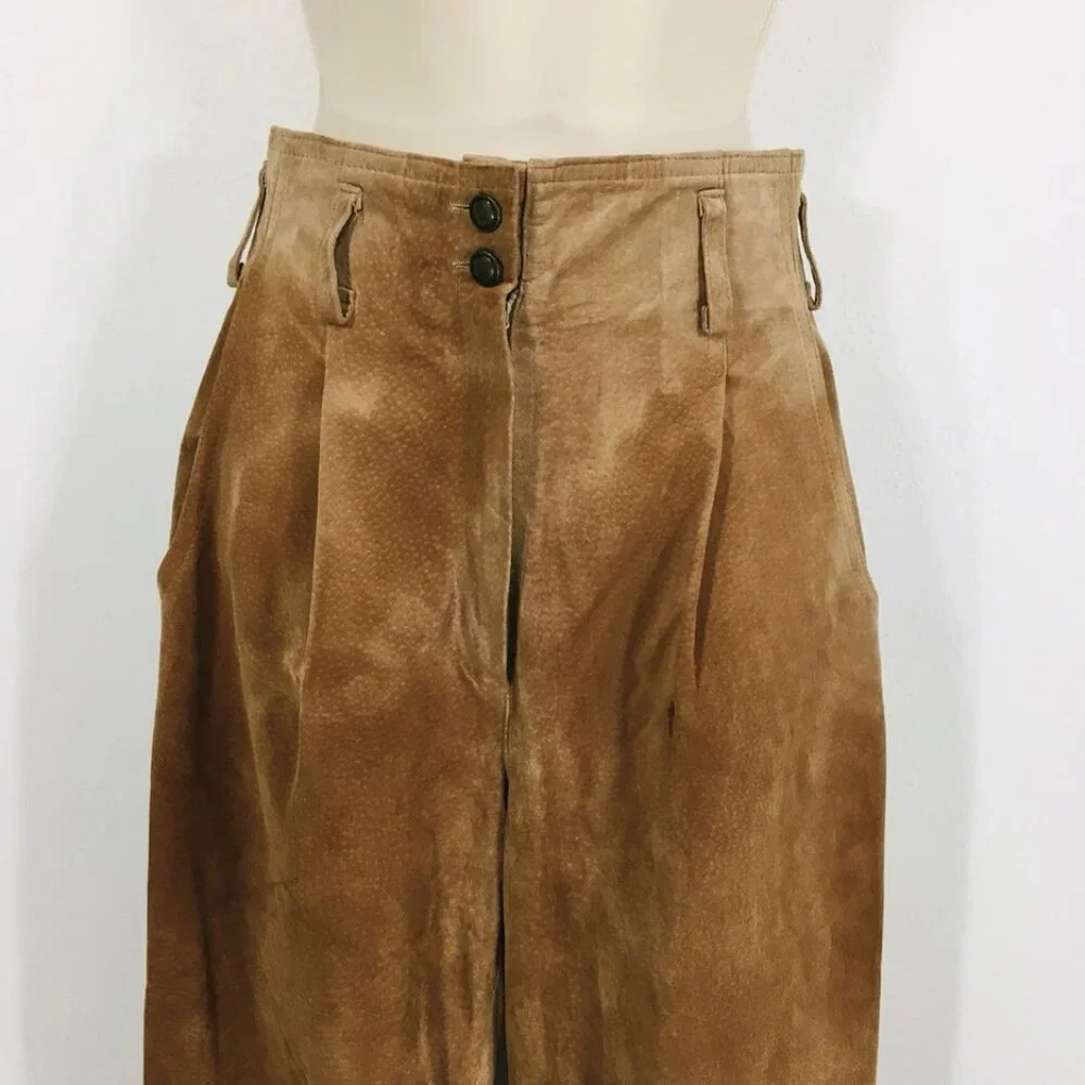 Vtg Pia Rucci Suede Leather Jodhpur Pants Sz 4 Distressed Festival Grunge AS IS